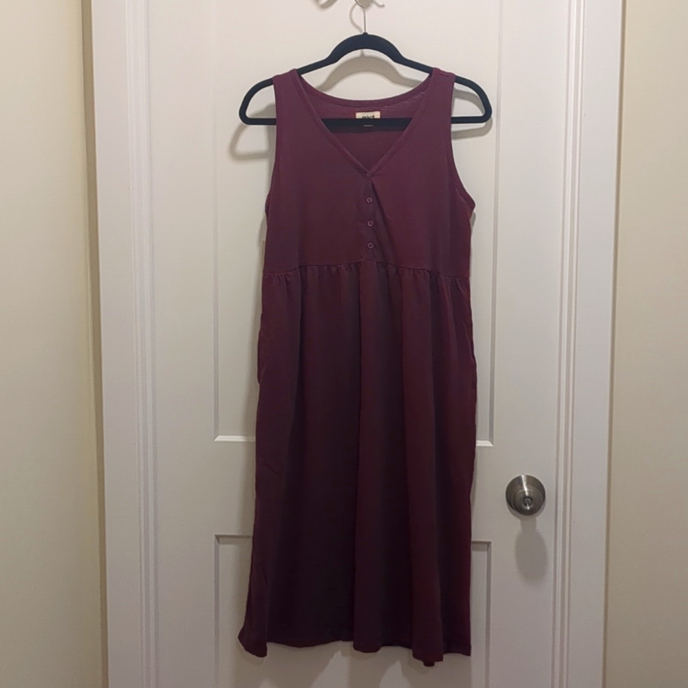 Pact women's relaxed slub henley tank dress size small.